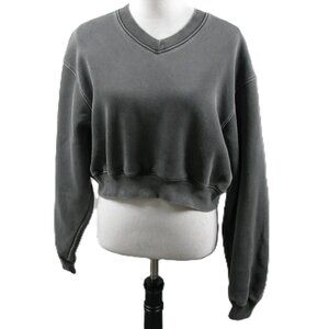 New Wave Street Culture by Be Thrived Vintage Gray Cropped Sweatshirt Size M